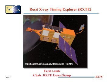 Rossi X-ray Timing Explorer (RXTE) - HEASARC - NASA