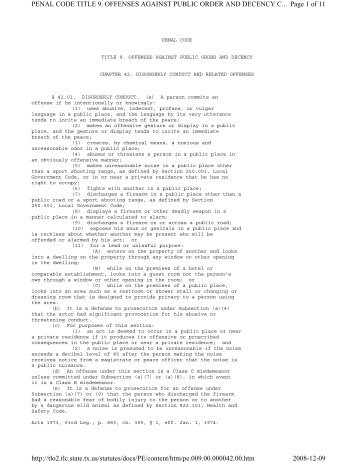 Page 1 of 11 PENAL CODE TITLE 9. OFFENSES ... - Prosumers