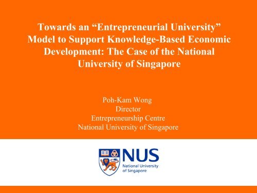 Towards an entrepreneurial university model to support knowledge ...
