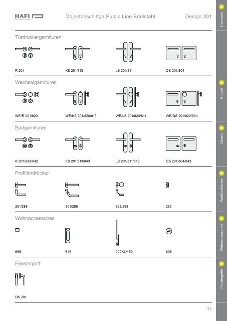 ObjektbeschlÃ¤ge Premium Design Line Ãbersicht Modelle KnÃ¶pfe ...