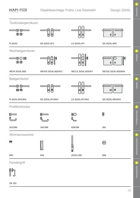 ObjektbeschlÃ¤ge Premium Design Line Ãbersicht Modelle KnÃ¶pfe ...