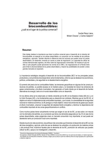 Desarrollo de los biocombustibles - Centro de EconomÃ­a Internacional