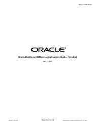 Oracle Business Intelligence Applications Global Price List