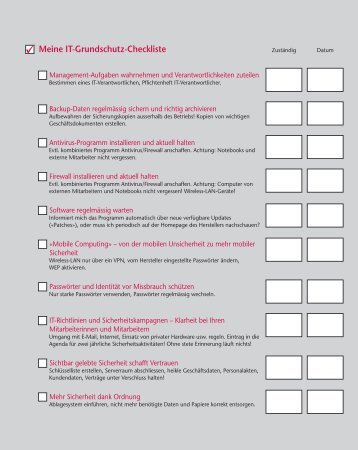 Meine IT-Grundschutz-Checkliste - ASW