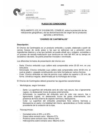 PLIEGO DE CONDICIONES REGLAMENTO (CE) NÂº 510 ... - ITACyL