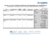 Liste der von der Fa. SchlÃ¶tter empfohlenen ... - Schloetter.de