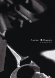 Centaur Holdings plc - Hemscott IR