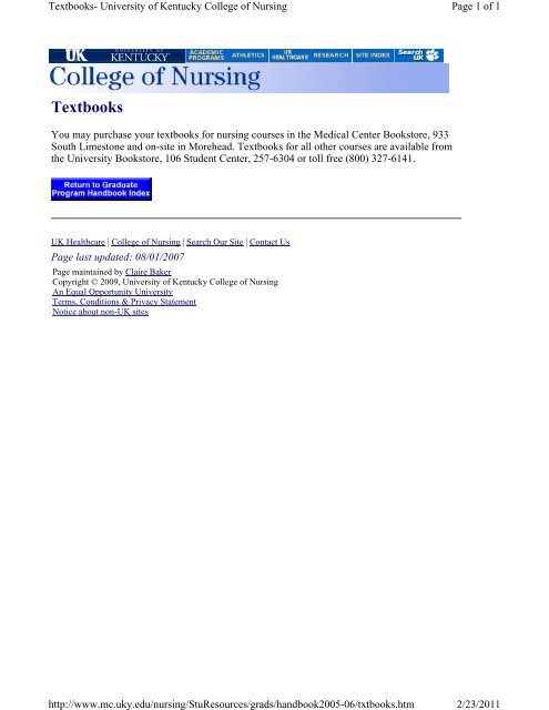 05-06 Graduate Student Handbook.pdf - University of Kentucky