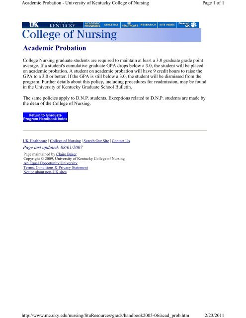 05-06 Graduate Student Handbook.pdf - University of Kentucky