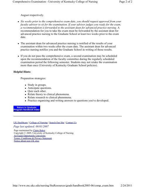 05-06 Graduate Student Handbook.pdf - University of Kentucky