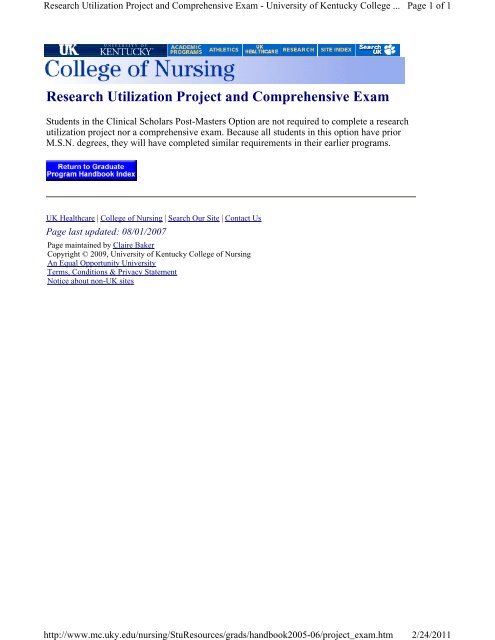 05-06 Graduate Student Handbook.pdf - University of Kentucky