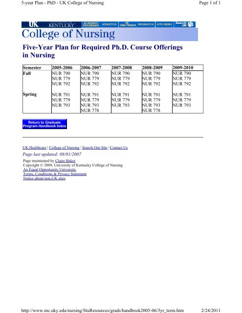 05-06 Graduate Student Handbook.pdf - University of Kentucky