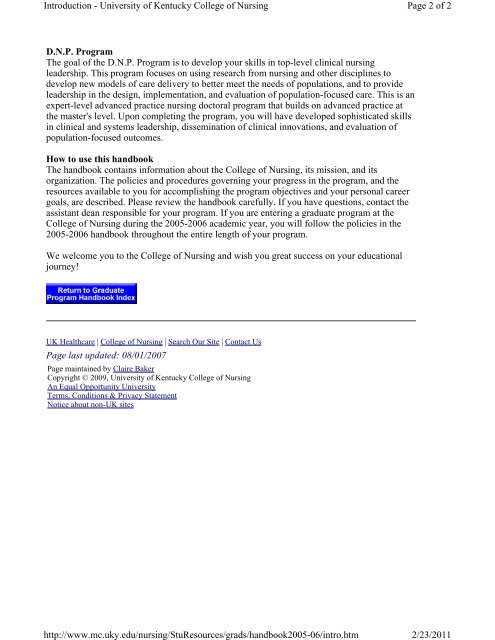 05-06 Graduate Student Handbook.pdf - University of Kentucky