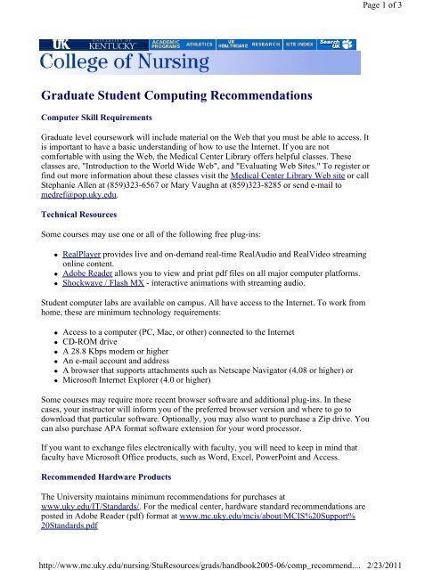 05-06 Graduate Student Handbook.pdf - University of Kentucky