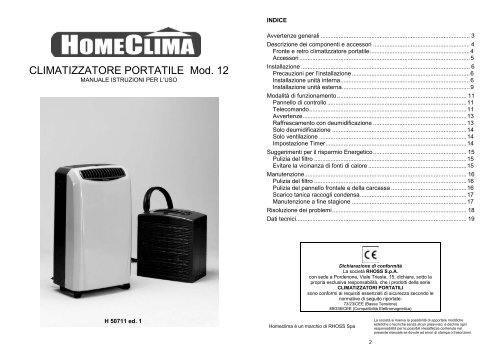H50711-v01 Manuale Istruzioni Portatile CP12 - Rhoss