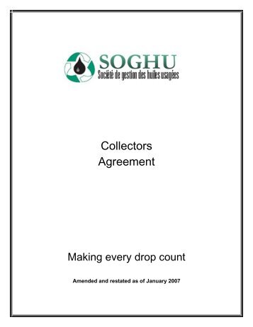 Collectors Agreement - Alberta Used Oil Management Association