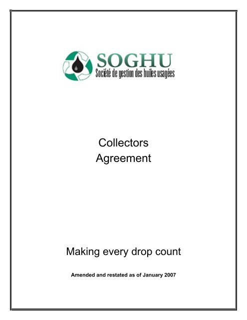 Collectors Agreement - Alberta Used Oil Management Association