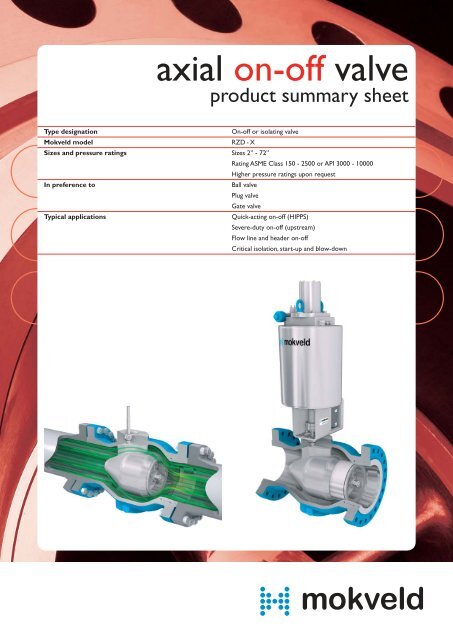 axial on-off valve