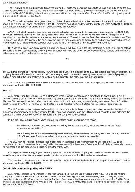 ABN AMRO Capital Funding Trust V ABN AMRO Holding N.V.