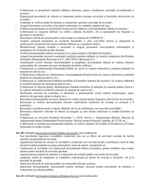 organigrama primariei sectorului 1 - PrimÄria Municipiului BucureÅti