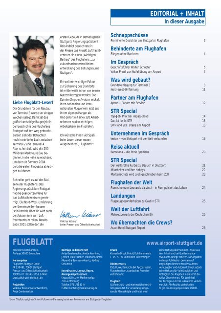 Das Stuttgarter Flughafen-Magazin - Flughafen Stuttgart