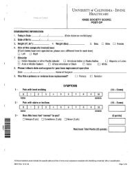 Knee Society Score: Post Op - Orthopaedic Surgery - University of ...