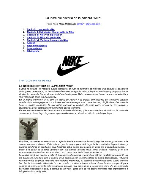 La increíble de palabra “Nike” - BiblioMaster.com