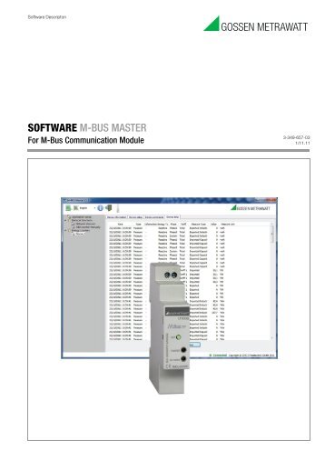 SOFTWARE M-BUS MASTER - Gossen-Metrawatt