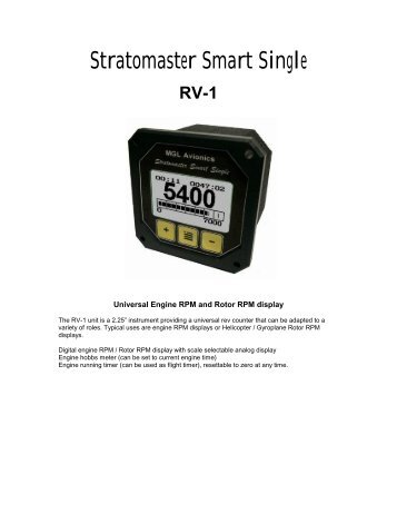 RV-1 - STRATOMASTER Instrumentation MGL Avionics