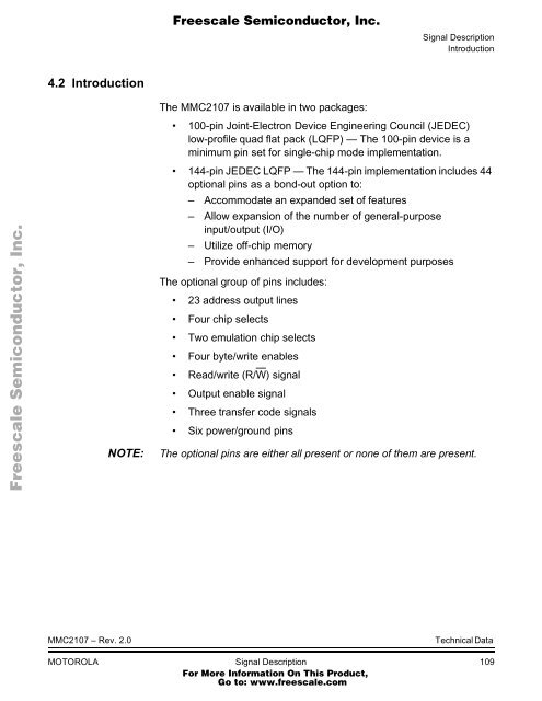 MMC2107 - Freescale Semiconductor