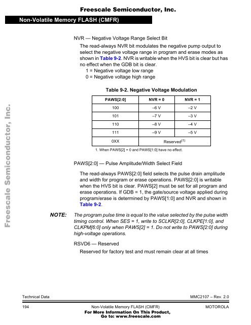 MMC2107 - Freescale Semiconductor