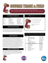 COUGAR TRACK & FIELD - College of Charleston Athletics