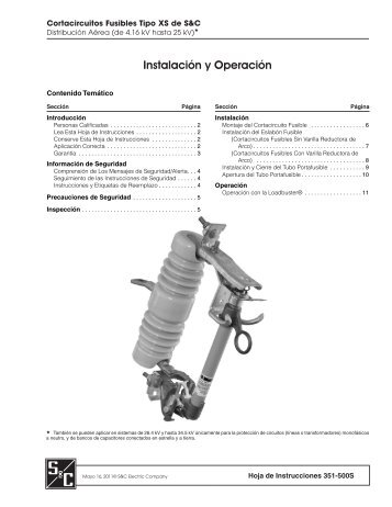 Hoja de Instrucciones 351-500S - S&C Electric Company