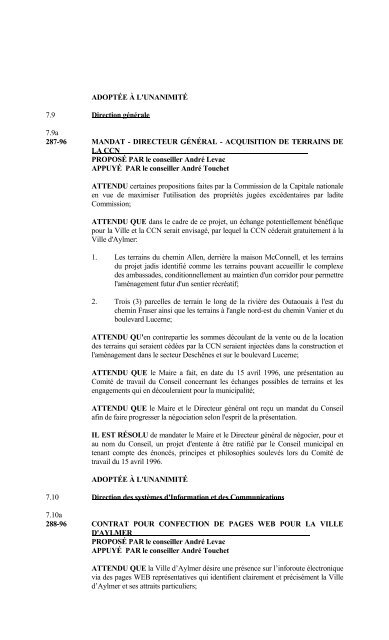 ASSEMBLÉE RÉGULIÈRE DU CONSEIL MARDI ... - Ville de Gatineau