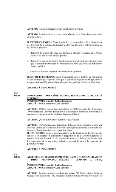 ASSEMBLÉE RÉGULIÈRE DU CONSEIL MARDI ... - Ville de Gatineau