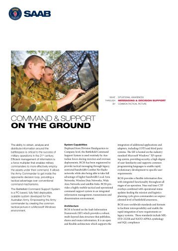 Battlefield Command Support System product sheet - Saab
