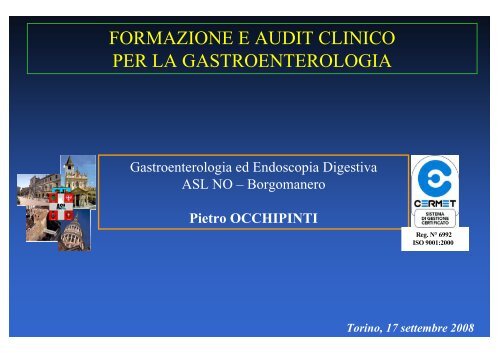formazione e audit clinico per la gastroenterologia - Data