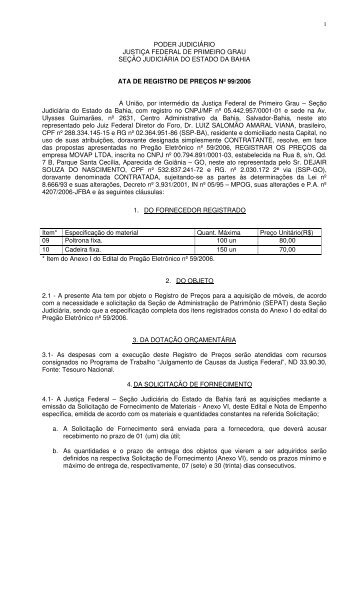 poder judiciÃ¡rio justiÃ§a federal de primeiro grau seÃ§Ã£o judiciÃ¡ria do ...