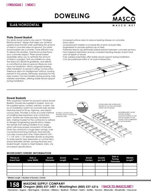 DOWELING - masco.net