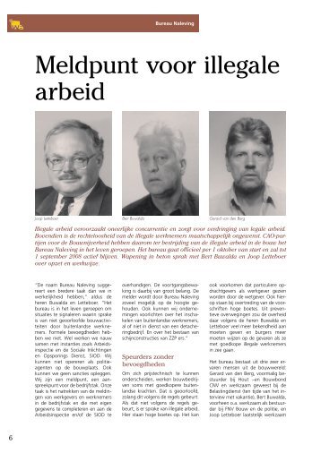 Meldpunt voor illegale arbeid - Wapening in Beton