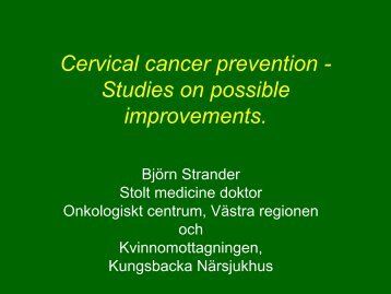 Cervical cancer prevention - Studies on possible ... - SFOG