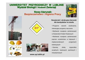 BezpieczeÅstwo i Higiena Pracy - Uniwersytet Przyrodniczy w ...