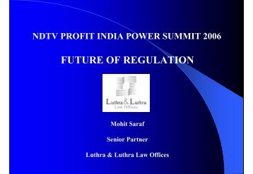 Presentation on Future of Regulation - Luthra & Luthra