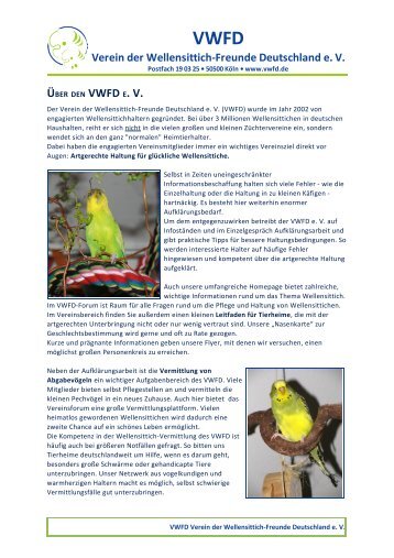 Infoblatt (.pdf) - beim Verein der Wellensittich-Freunde Deutschland ...