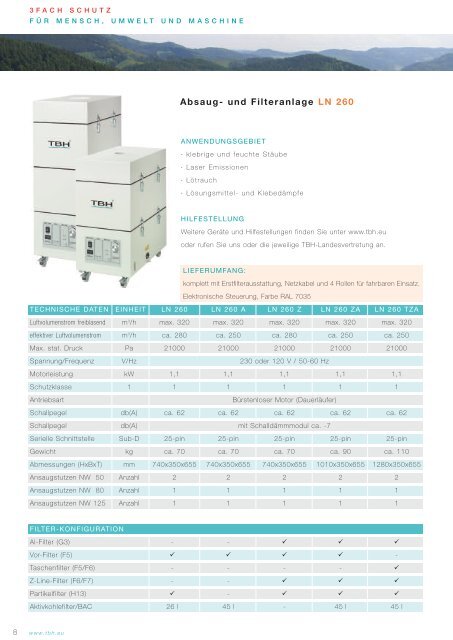 TBH ABSAUG- UND FILTERANLAGE LN 260 - F. Huhn & Sohn GmbH