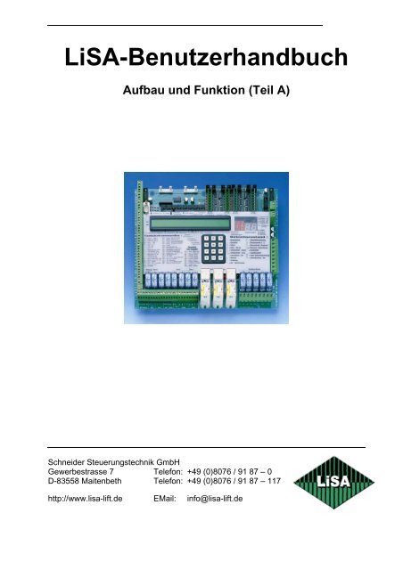 LiSA-Benutzerhandbuch Aufbau und Funktion (Teil A)