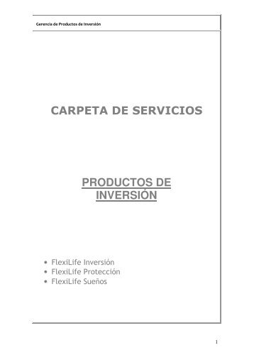 CARPETA DE SERVICIOS PRODUCTOS DE INVERSIÃN - MetLife