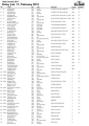 Entry List - Rally Sweden