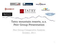 Tatry mountain resorts, a.s. Peer Group Presentation