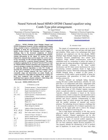 Neural Network Based MIMO-OFDM Channel Equalizer Using ...